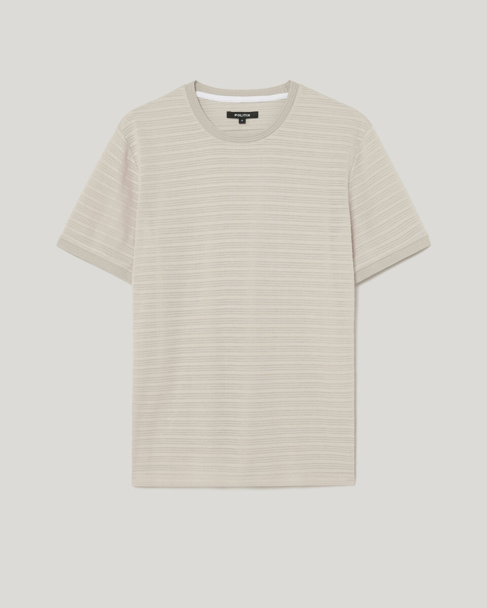 Stripe Jacquard Tee, Neutral, hi-res